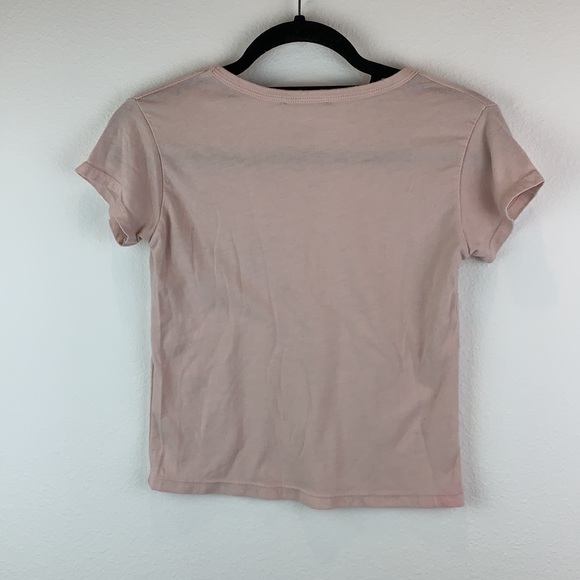 Brandy Melville Short Sleeve Cropped Shirt - Picture 2 of 3